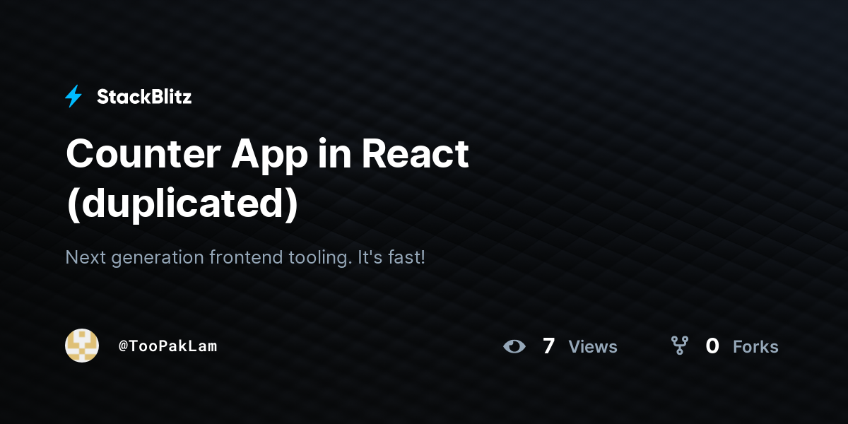 Counter App in React (duplicated) - StackBlitz