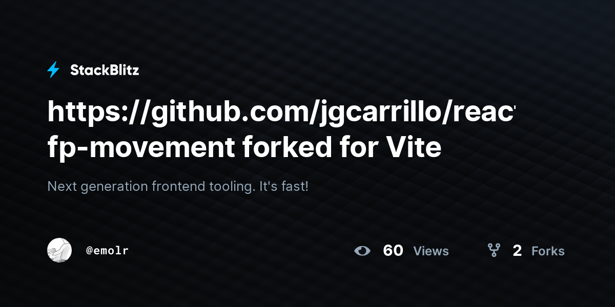 https://github.com/jgcarrillo/react-fp-movement forked for Vite ...