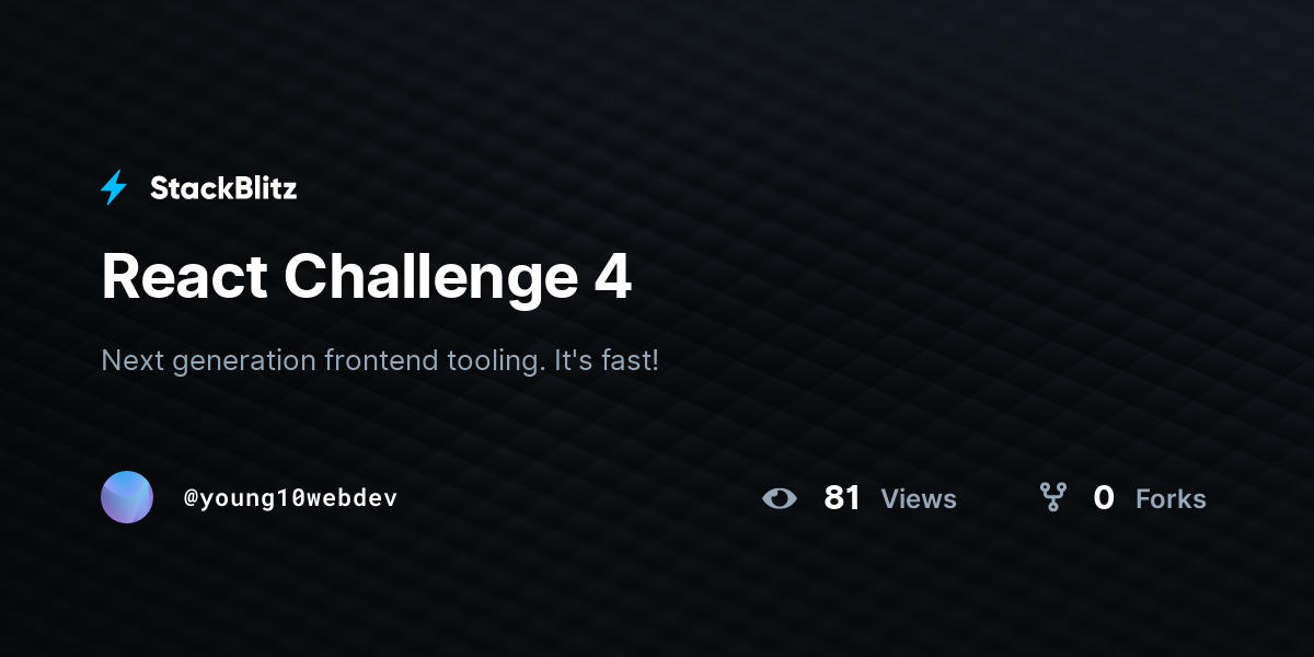 React Challenge 4 - StackBlitz