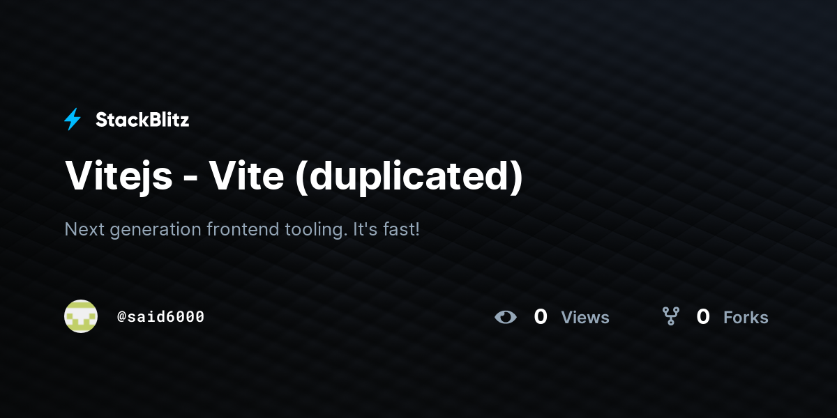 Vitejs - Vite (duplicated) - StackBlitz