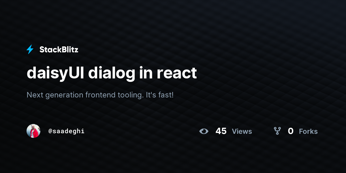 daisyUI dialog in react - StackBlitz