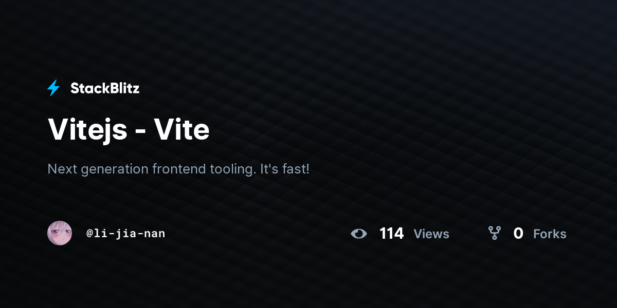 Vitejs - Vite - StackBlitz