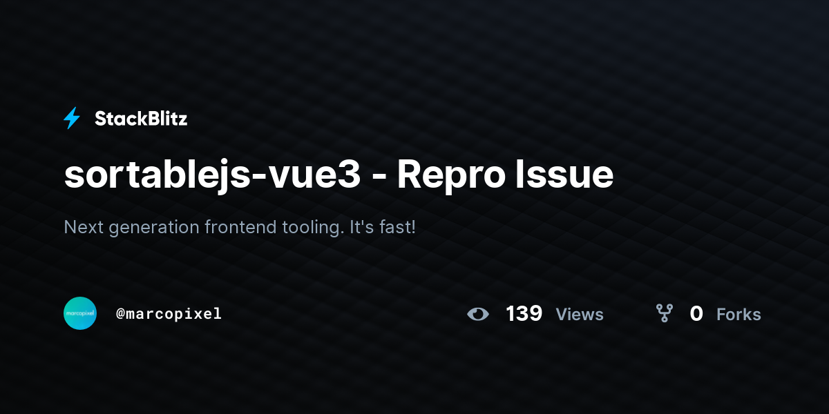 sortablejs-vue3 - Repro Issue - StackBlitz