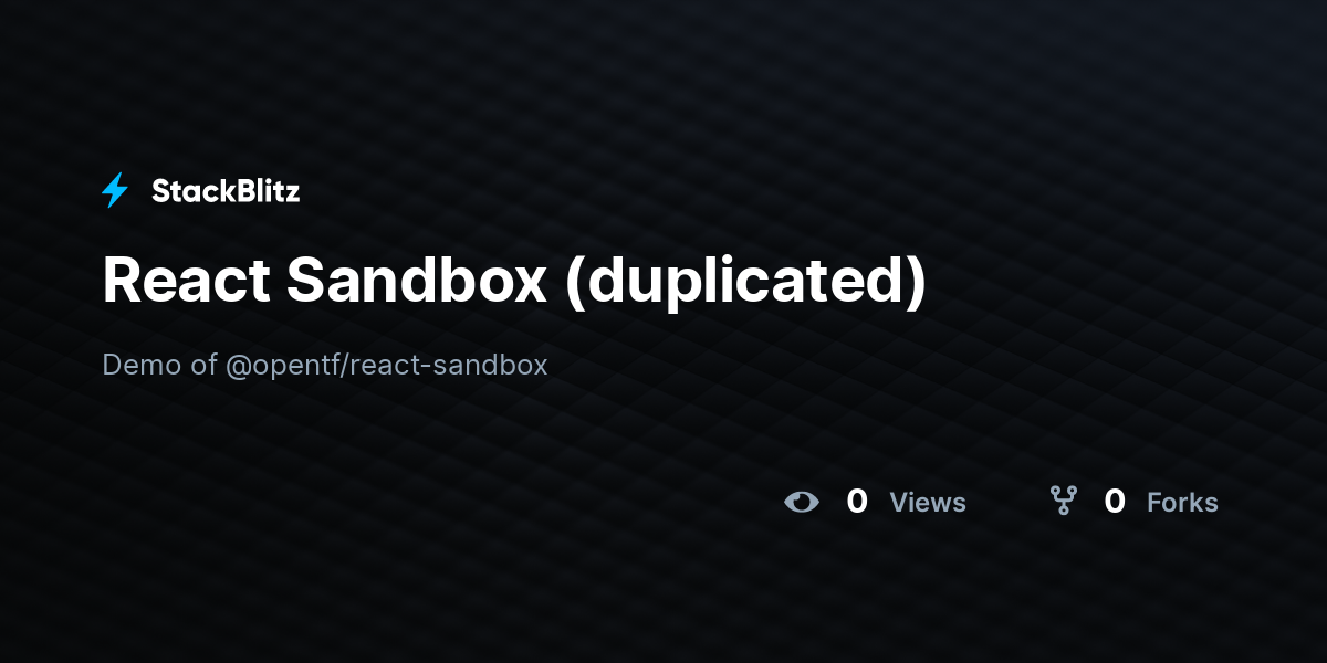 React Sandbox (duplicated) - StackBlitz