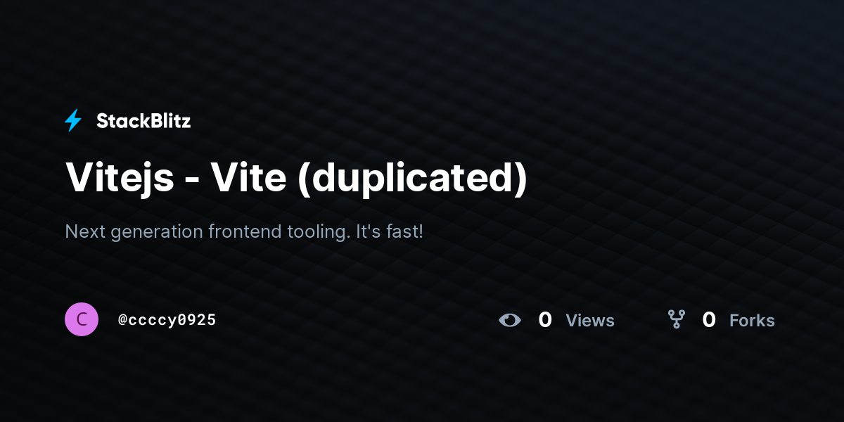 Vitejs - Vite (duplicated) - StackBlitz