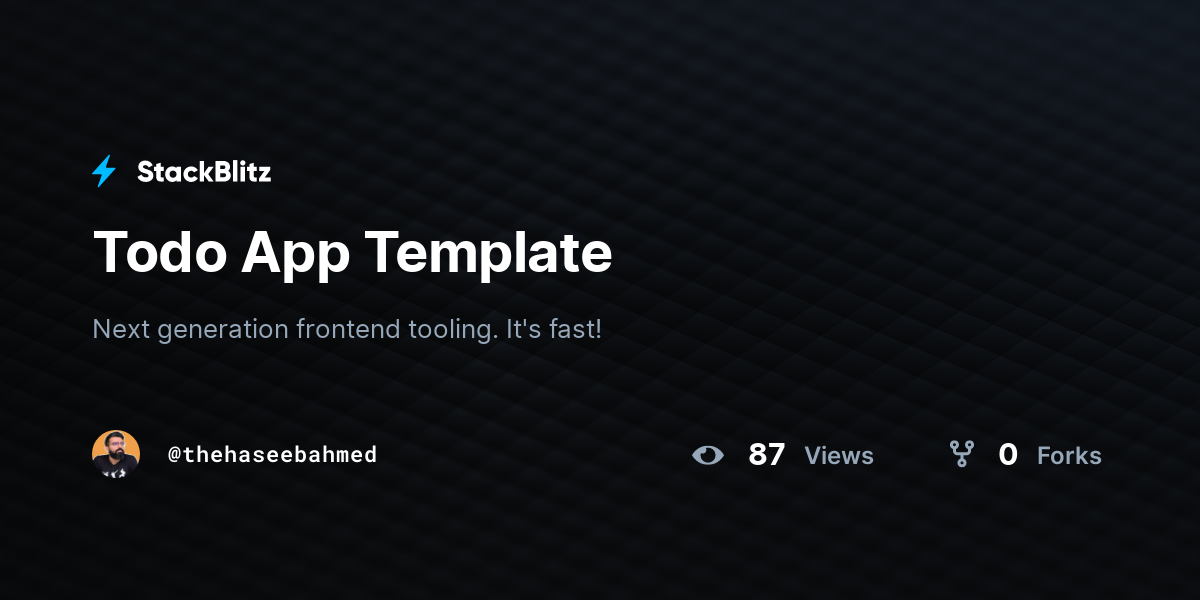 Todo App Template - StackBlitz