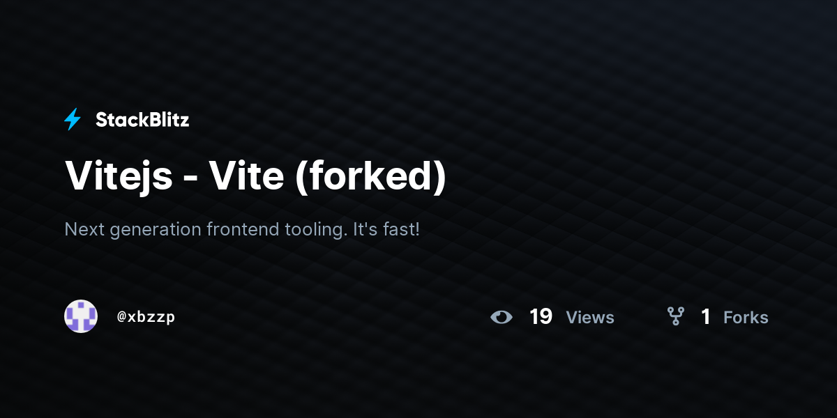 Vitejs - Vite (forked) - StackBlitz