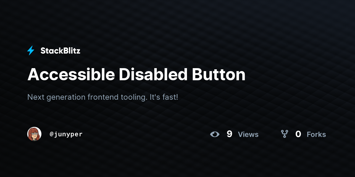 Accessible Disabled Button - StackBlitz