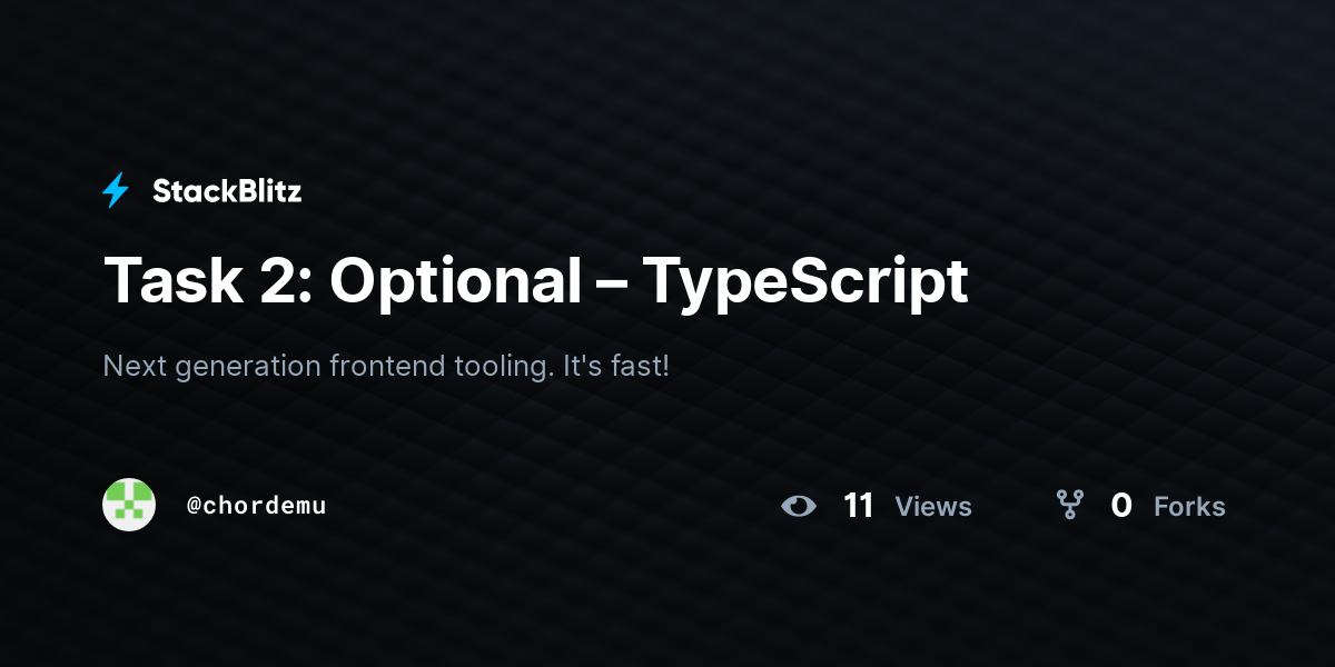 Optional Typescript