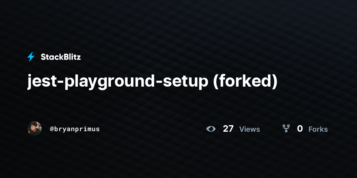 jest-playground-setup (forked) - StackBlitz