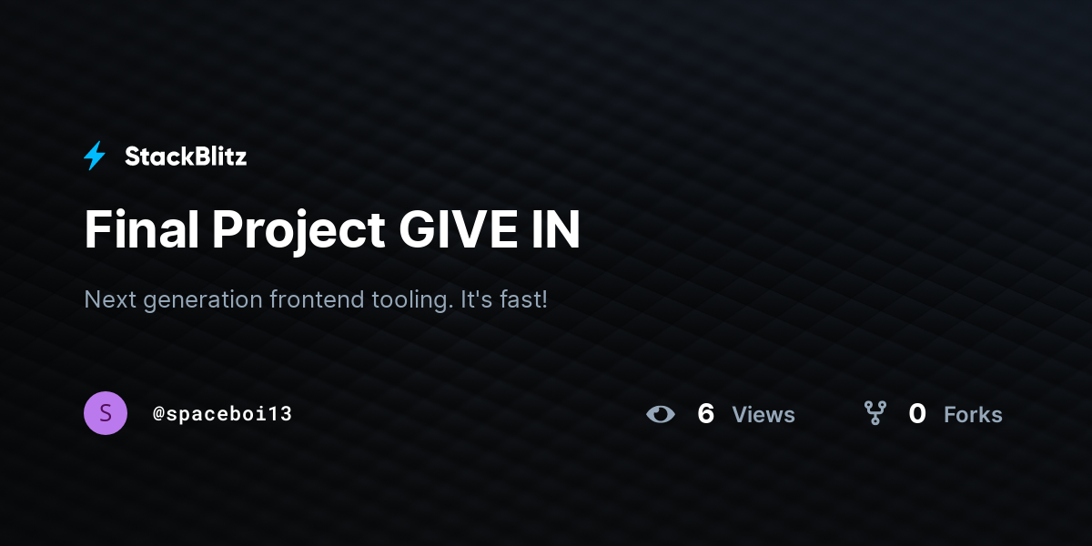 Final Project GIVE IN - StackBlitz
