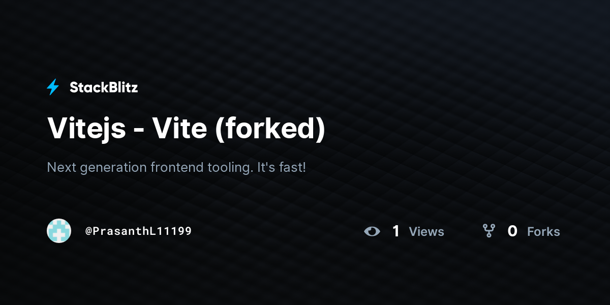Vitejs - Vite (forked) - StackBlitz