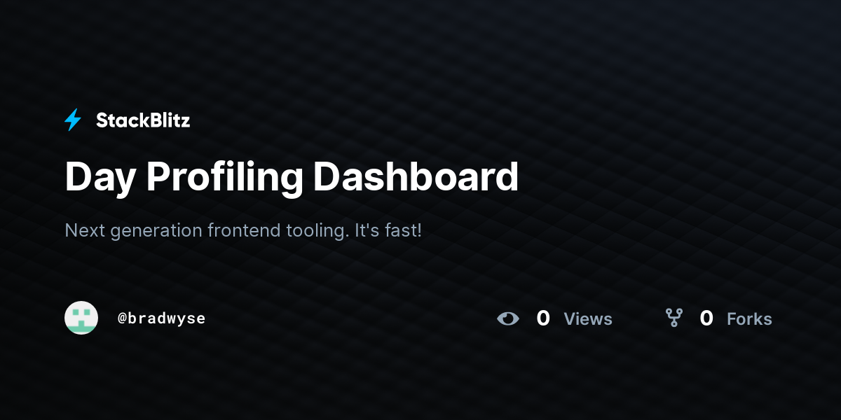 Day Profiling Dashboard - StackBlitz