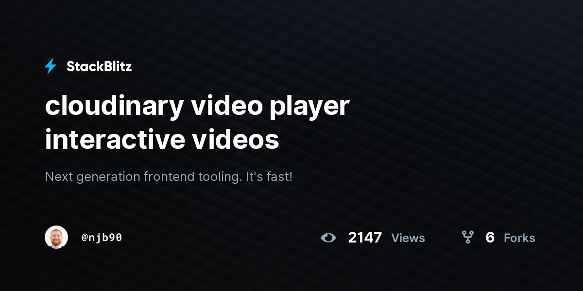 Cloudinary video player interactive videos stackblitz