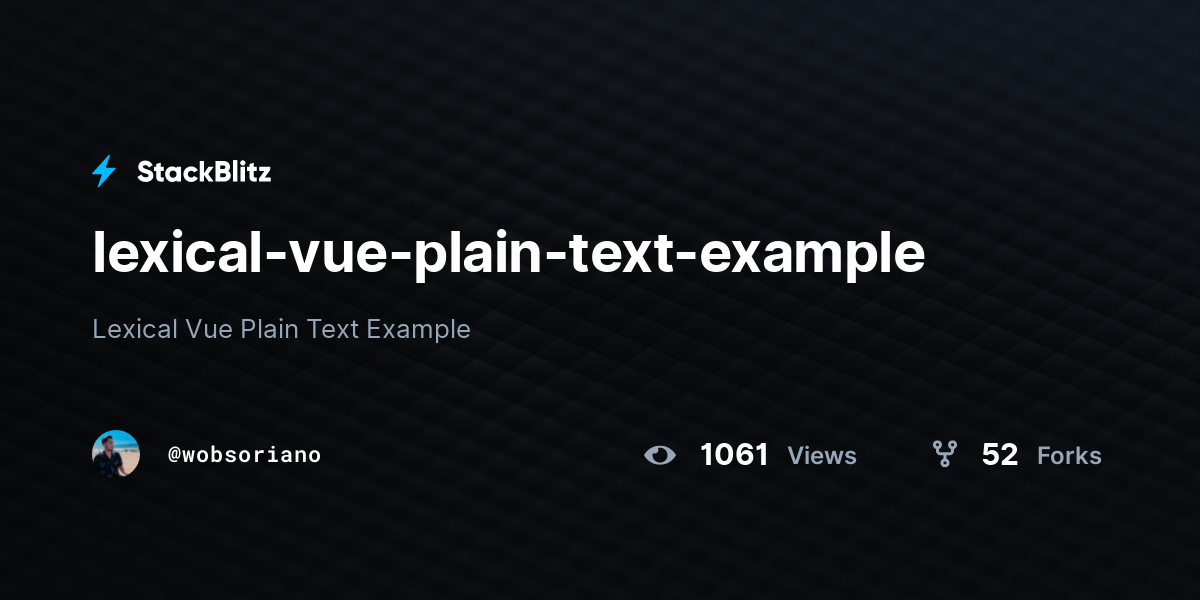 lexical-vue-plain-text-example - StackBlitz