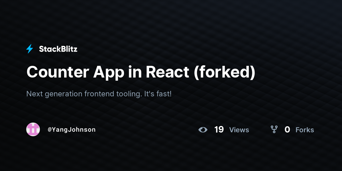 Counter App in React (forked) - StackBlitz