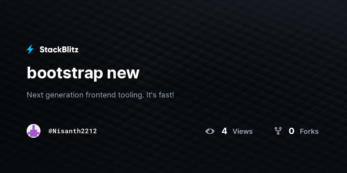 bootstrap new - StackBlitz