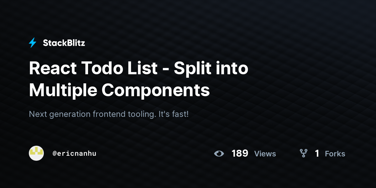 React Todo List - Split into Multiple Components - StackBlitz