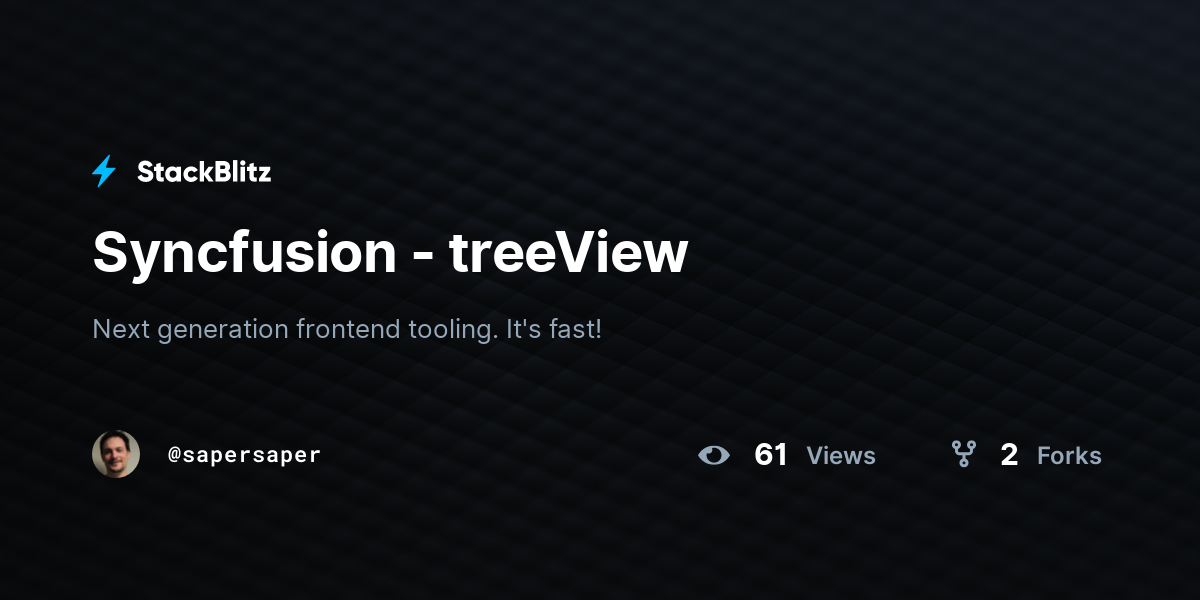 Syncfusion - treeView - StackBlitz