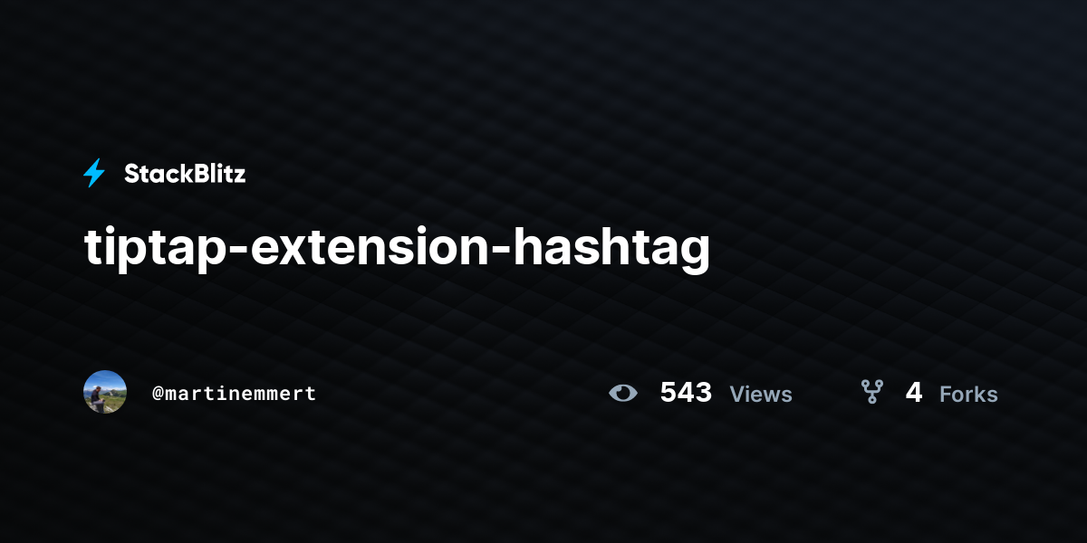 tiptap-extension-hashtag - StackBlitz