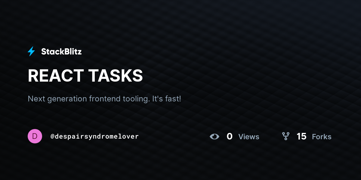 REACT TASKS - StackBlitz