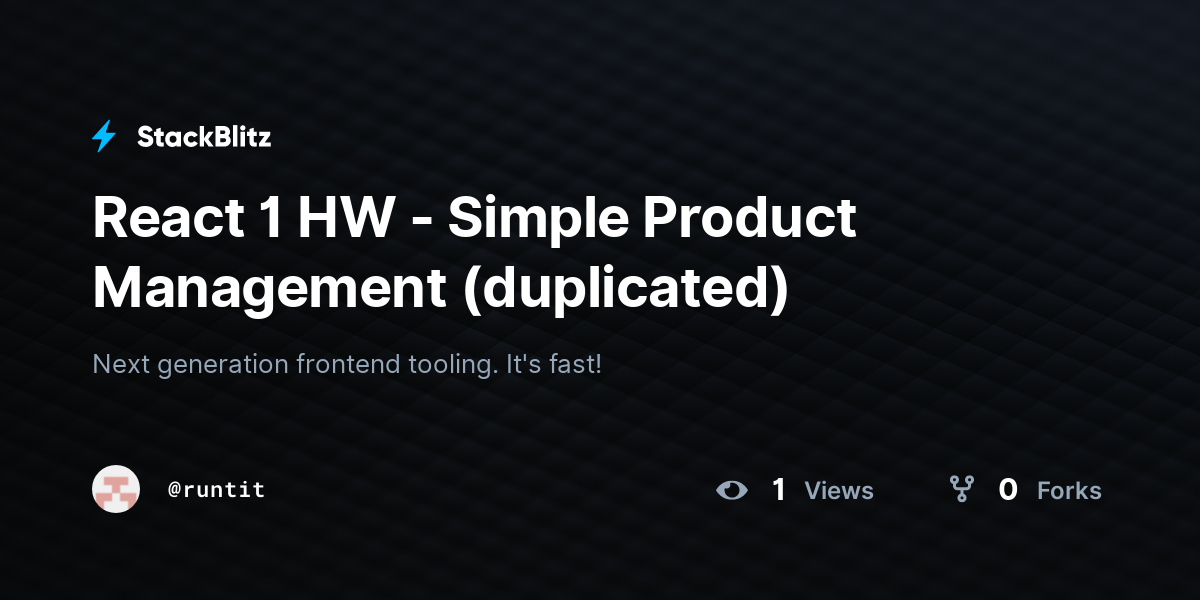 React 1 HW - Simple Product Management (duplicated) - StackBlitz