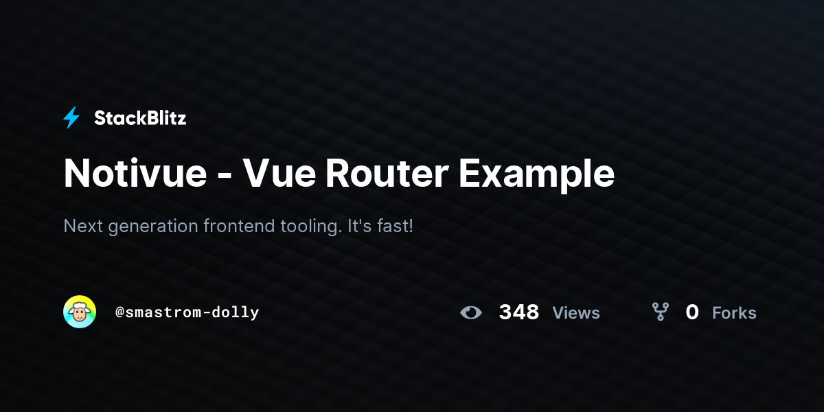 Notivue - Vue Router Example - StackBlitz