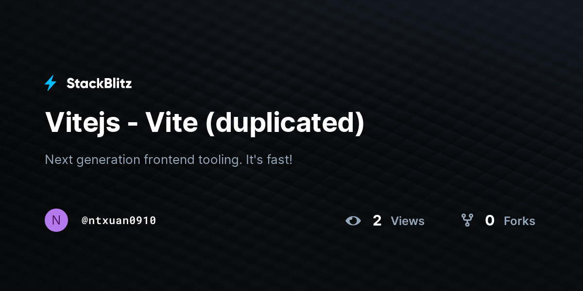 Vitejs - Vite (duplicated) - StackBlitz