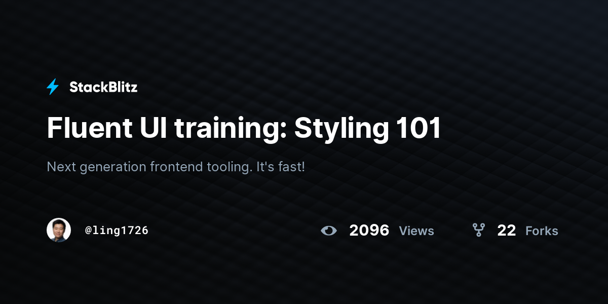 Fluent UI training: Styling 101 - StackBlitz