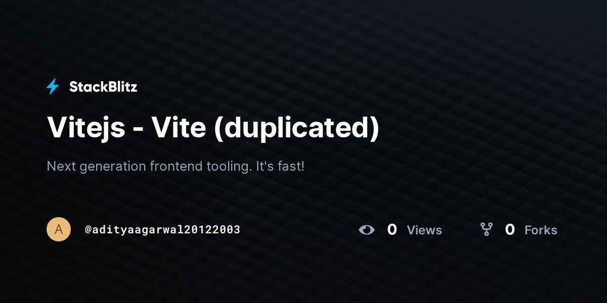 Vitejs - Vite (duplicated) - StackBlitz