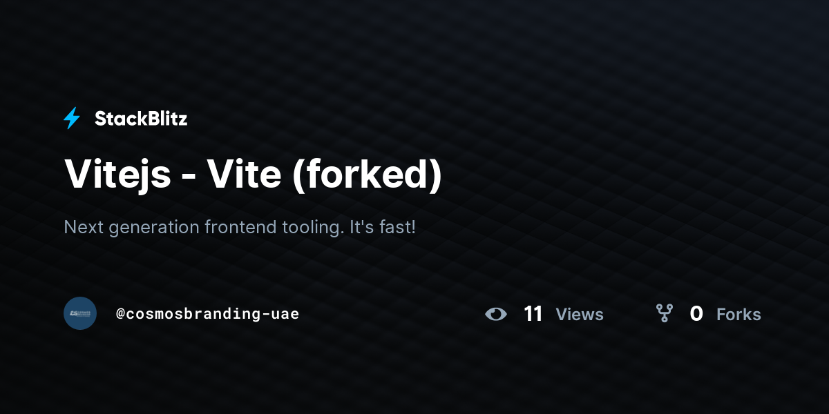 Vitejs - Vite (forked) - StackBlitz