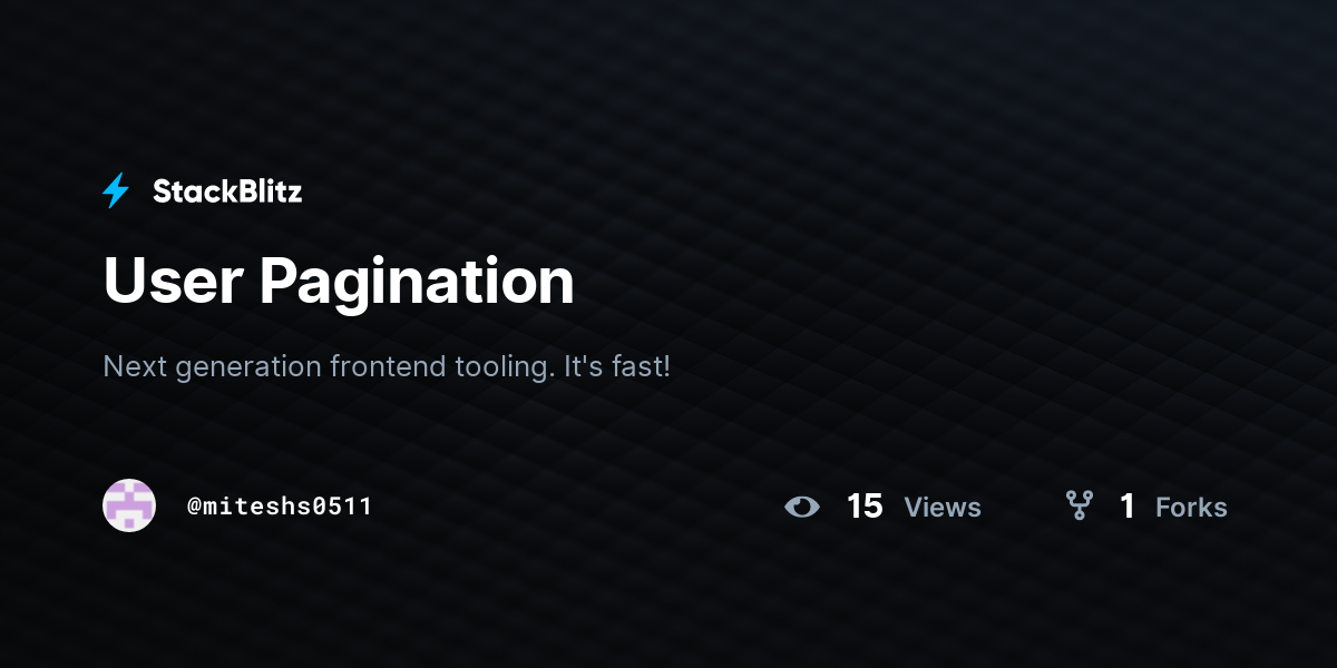 User Pagination - StackBlitz