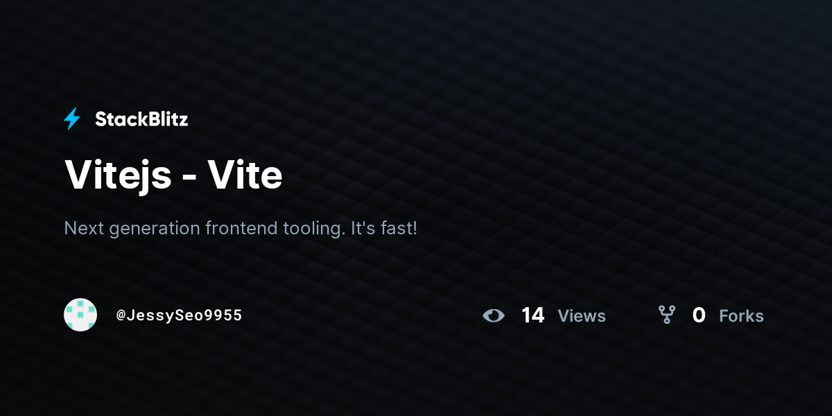 Vitejs - Vite - StackBlitz