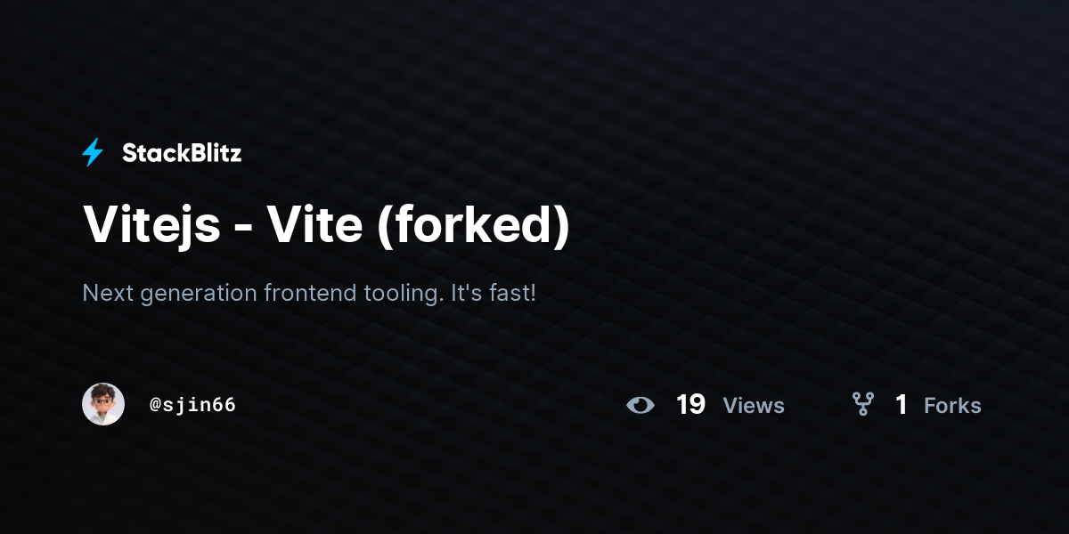 Vitejs - Vite (forked) - StackBlitz
