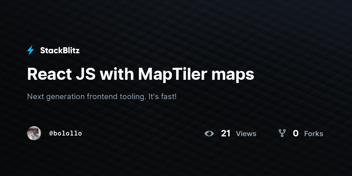 React JS with MapTiler maps - StackBlitz
