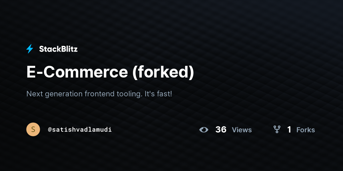 E-Commerce (forked) - StackBlitz