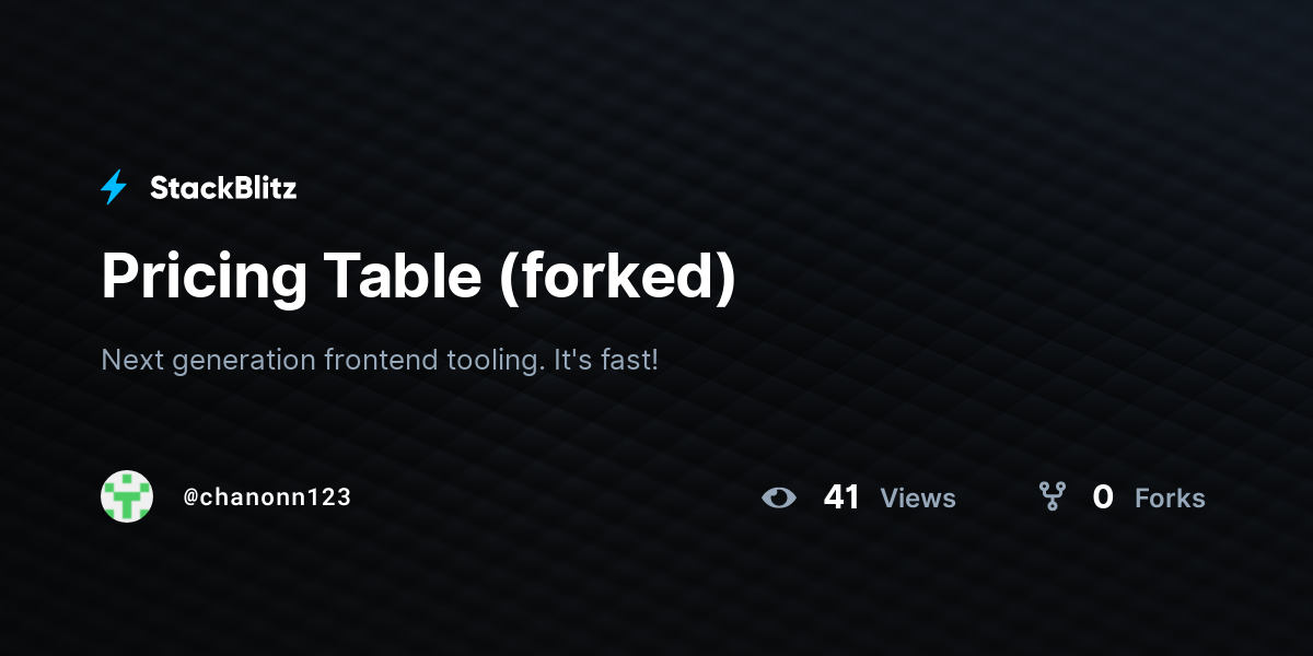 Pricing Table (forked) - StackBlitz