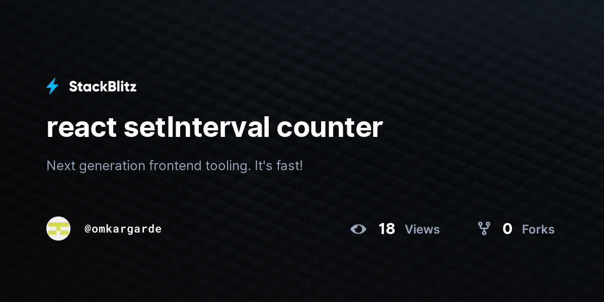 react setInterval counter - StackBlitz