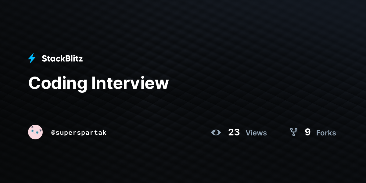 Coding Interview - StackBlitz