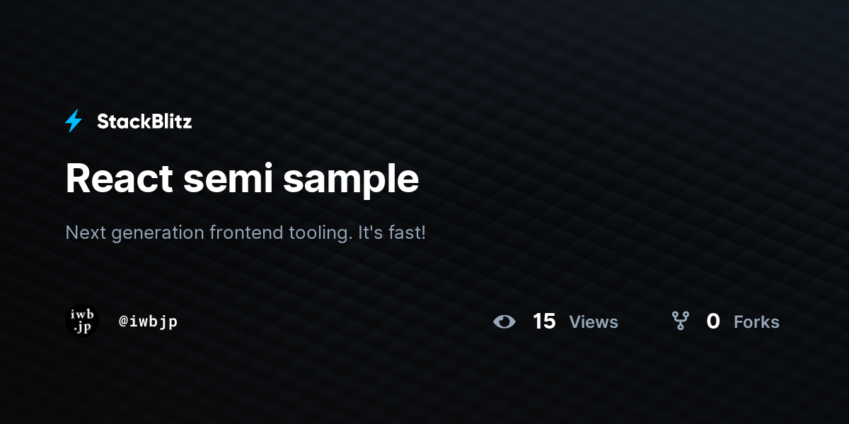 React semi sample - StackBlitz