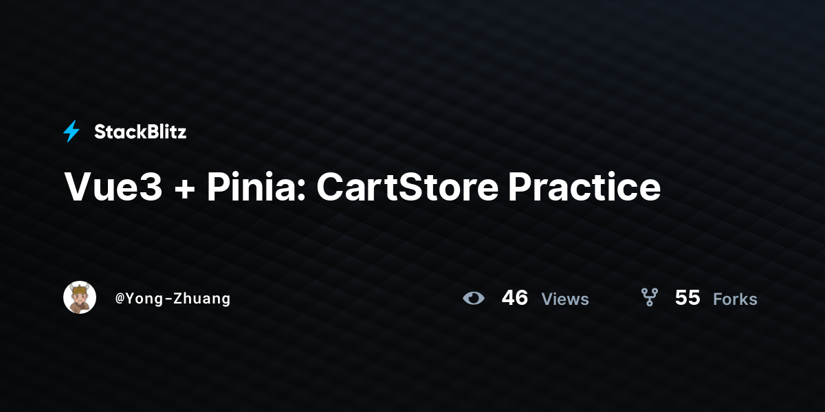Vue3 + Pinia: CartStore Practice - StackBlitz