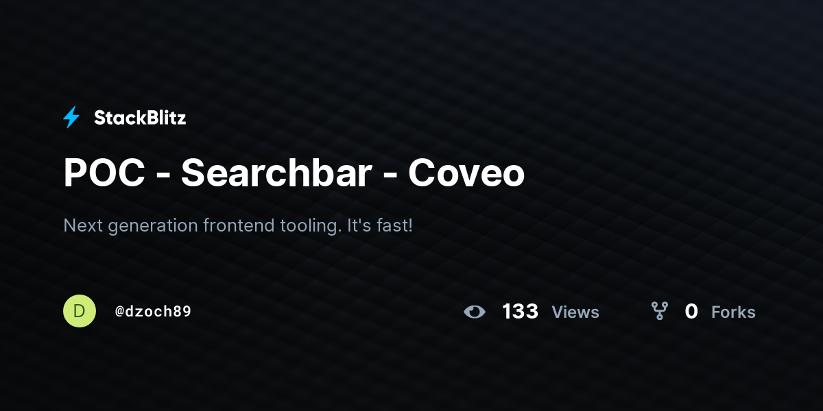 POC - Searchbar - Coveo - StackBlitz
