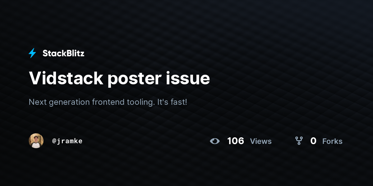 Vidstack poster issue - StackBlitz