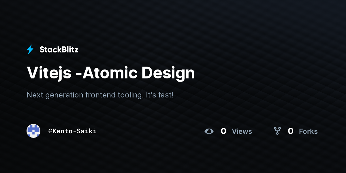 Vitejs -Atomic Design - StackBlitz