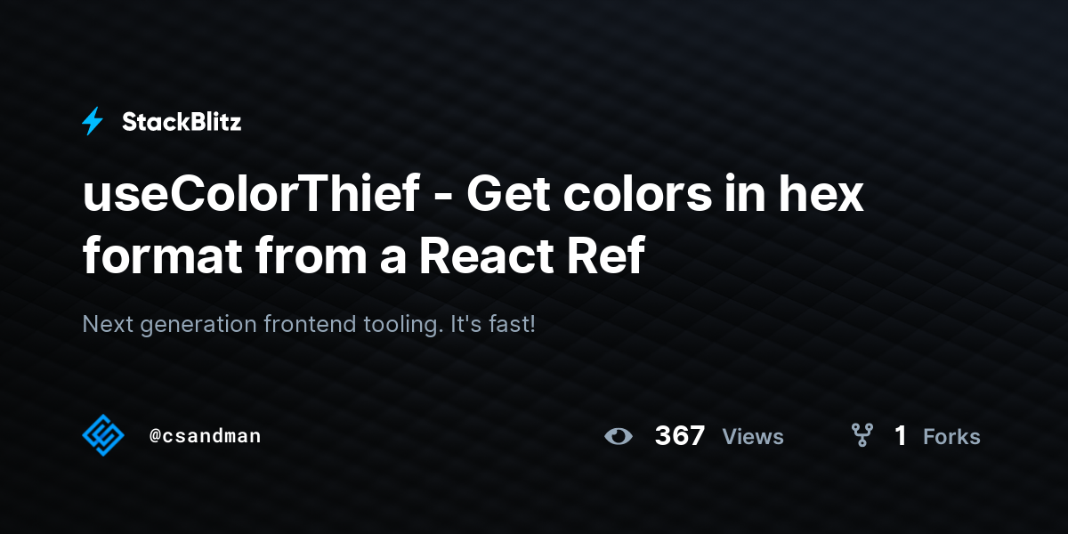 useColorThief - Get colors in hex format from a React Ref - StackBlitz