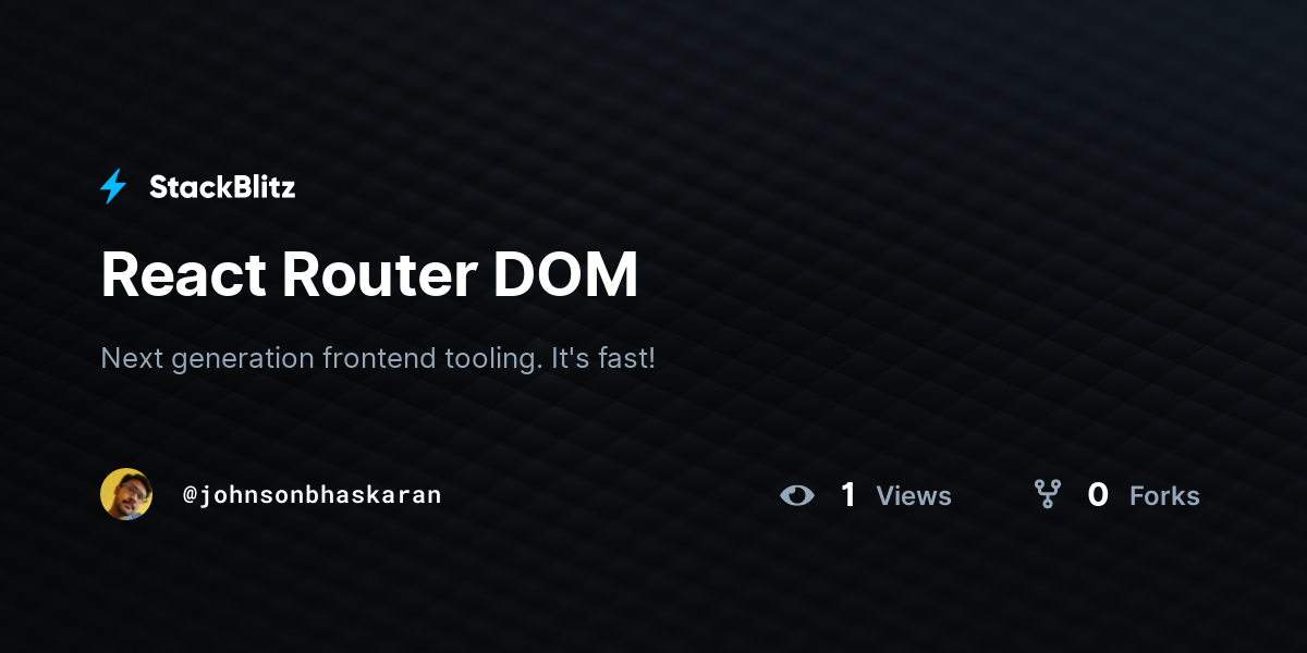 React Router DOM - StackBlitz