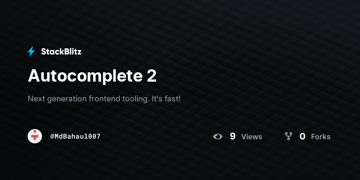 Autocomplete 2 - StackBlitz