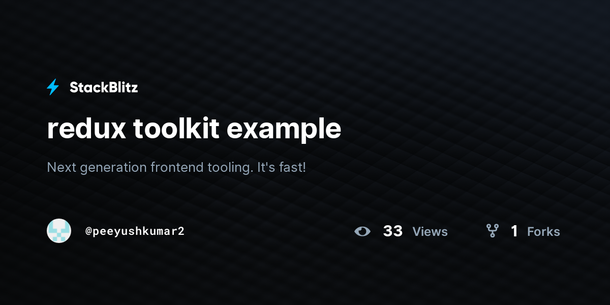 redux toolkit example - StackBlitz