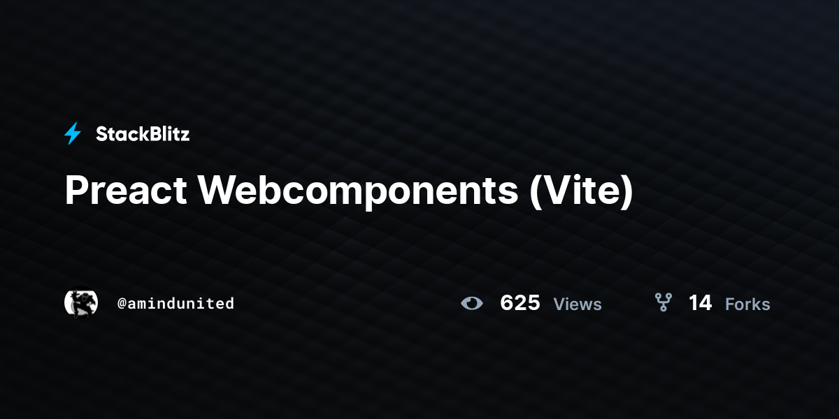 Preact Webcomponents (Vite) - StackBlitz