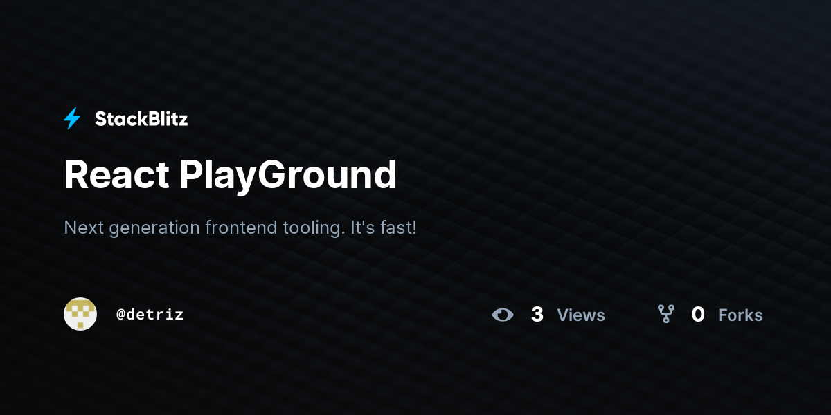 React PlayGround - StackBlitz